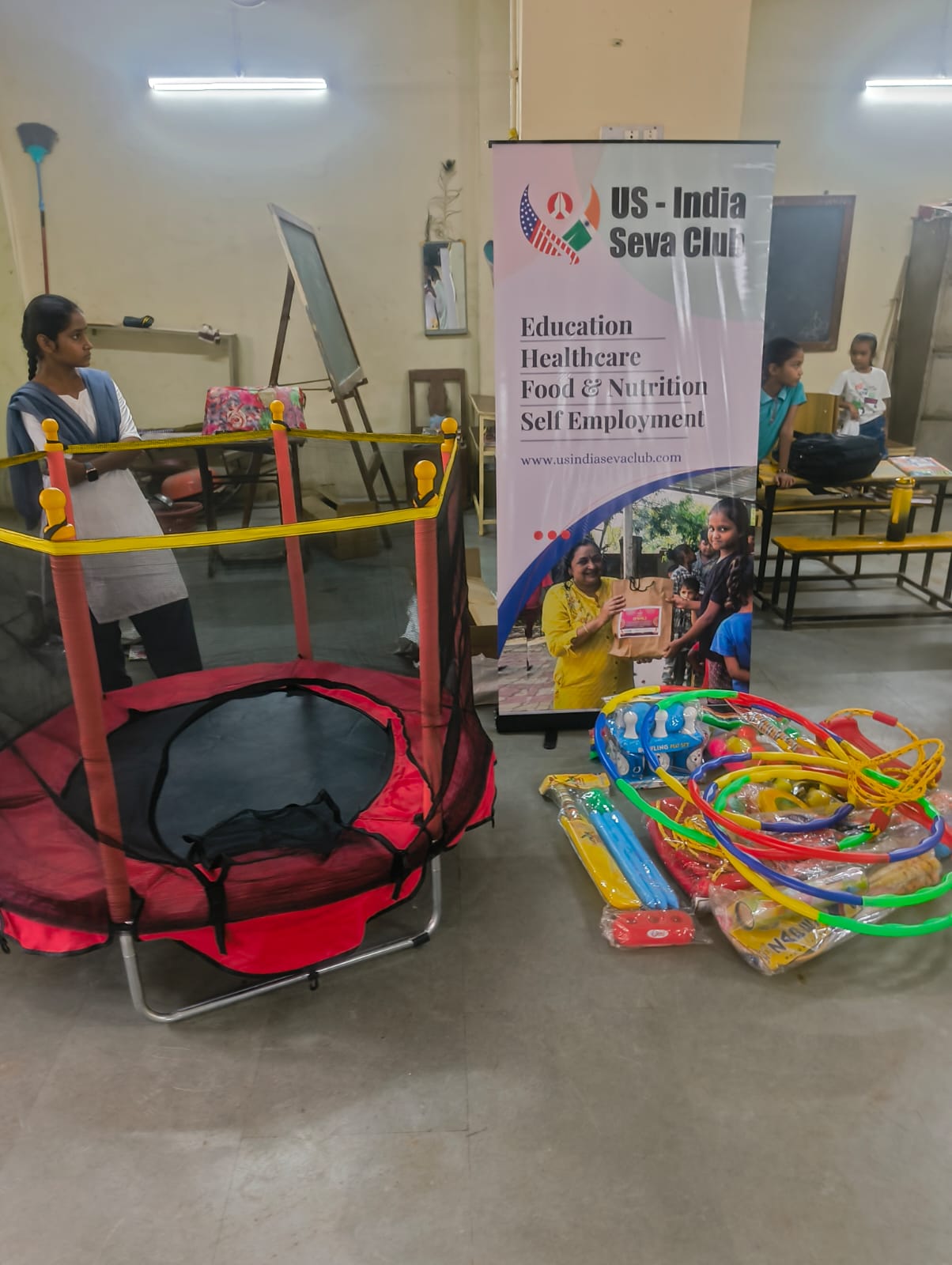 Toys distribution at B N Vidyalay, Chanod